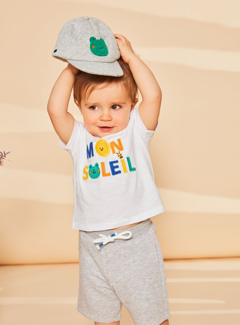 Gray mottled quilted cap FAROBIN / 23E4BGS1CHAJ920