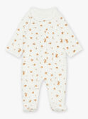 Ecru velvet romper in organic cotton and recycled polyester GOLDEN / 23H0NMB2GRE001
