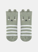 Clay green and white Terry bouclette socks KAALAN / 24E4BG35SOQG600