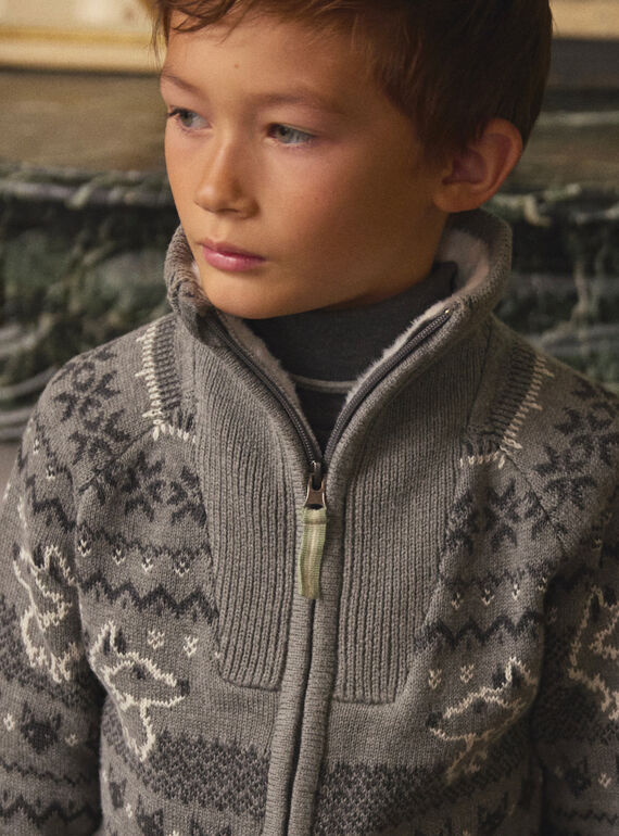 Grey KIDS CARDIGAN LADJACAGE / 24H3PGQ2GILJ922