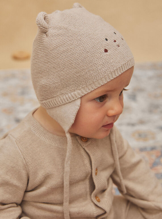Knitted walnut bonnet GOPAL / 23H0AML1CHAI812