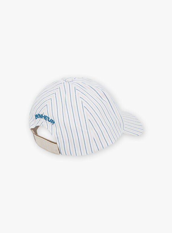 Beige and blue striped print cap FRECASAGE / 23E4PGI2CHA000