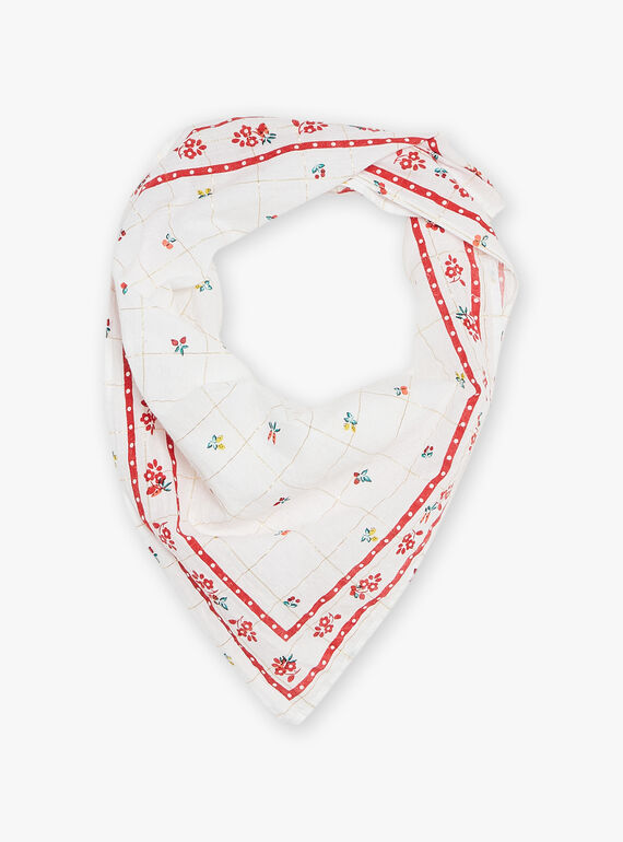 Fruits and flowers printed scarf FEFOLETTE / 23E4PFB1ECH001