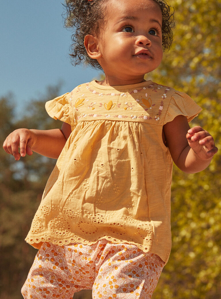 Wheat T-shirt in jersey and poplin FAUSTINE / 23E1BFP1TEEB112