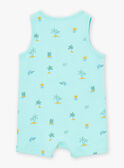 Turquoise sleeveless jumpsuit with stripe print KISERGIO / 24E1BGG1CBL203