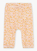 Ecru and orange poplin pants with leaves and fruits print FAULINE / 23E1BFP1PAN001