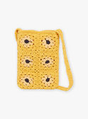 Mustard yellow crochet tote bag FLISACETTE / 23E4PFP1BESB106