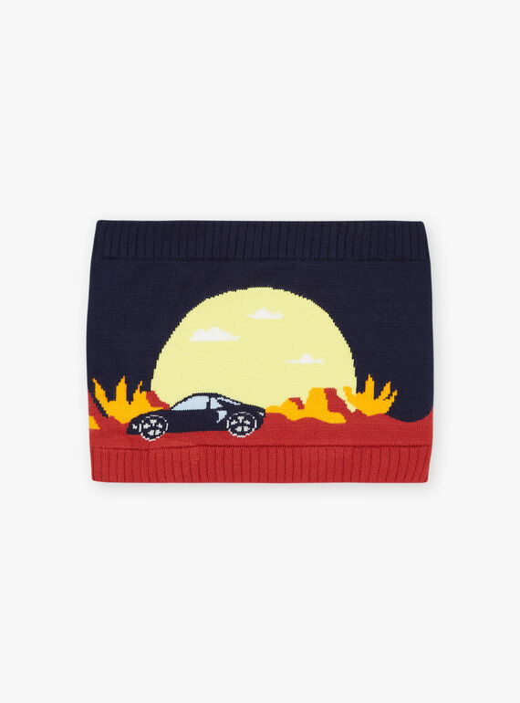 Navy landscape knit snood FRALOSAGE / 23E4PG51SNO713