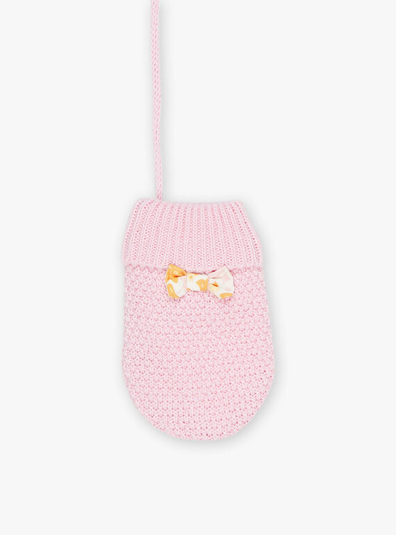 Pink knitted mittens FIMACHA / 23E4BF51GAN030