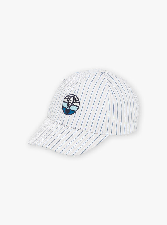 Beige and blue striped print cap FRECASAGE / 23E4PGI2CHA000