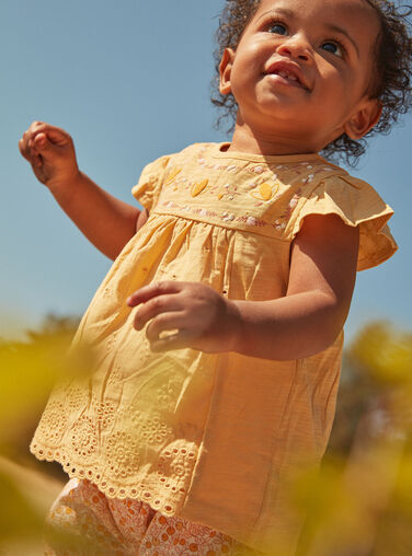 Wheat T-shirt in jersey and poplin FAUSTINE / 23E1BFP1TEEB112
