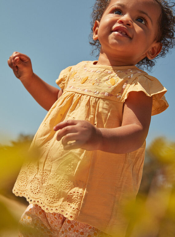 Wheat T-shirt in jersey and poplin FAUSTINE / 23E1BFP1TEEB112