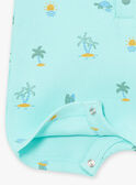 Turquoise sleeveless jumpsuit with stripe print KISERGIO / 24E1BGG1CBL203
