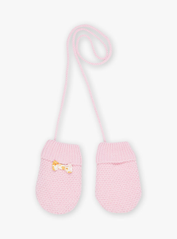 Pink knitted mittens FIMACHA / 23E4BF51GAN030