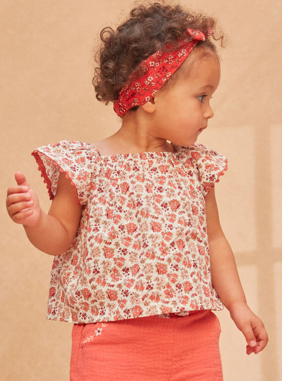 Ecru floral blouse KANELLY / 24E1BFE1CHE001