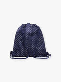 Navy blue backpack with white polka dots FRYSAKETTE / 23E4PFL1BES070