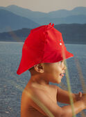 Red reversible UV protection bathing hat with 3D animated clips KISCOTT / 24E4BGG1CHAF524
