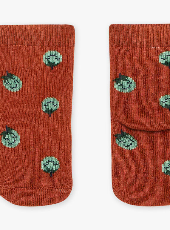 Tomato brick red loop socks FACOCO / 23E4BGB2SOQ506