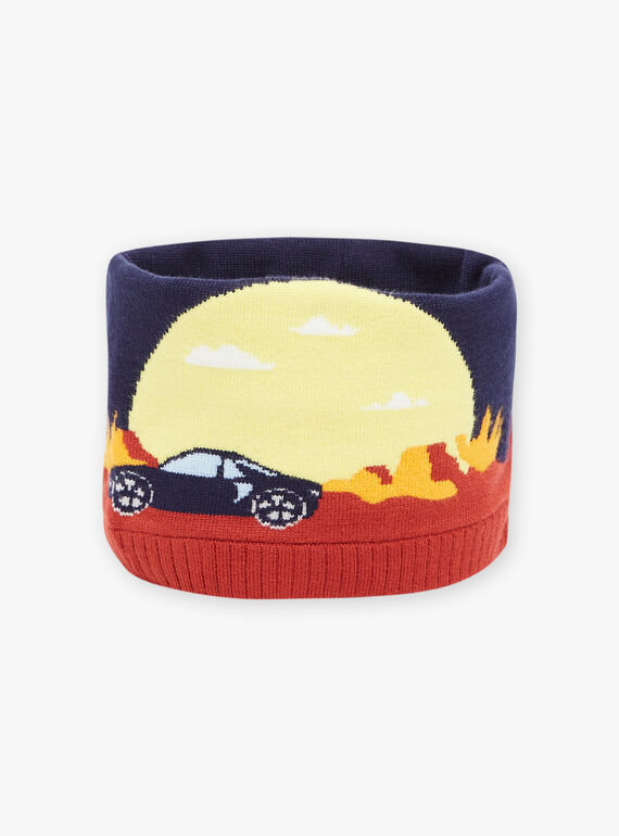 Navy landscape knit snood FRALOSAGE / 23E4PG51SNO713