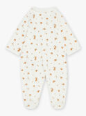 Ecru velvet romper in organic cotton and recycled polyester GOLDEN / 23H0NMB2GRE001