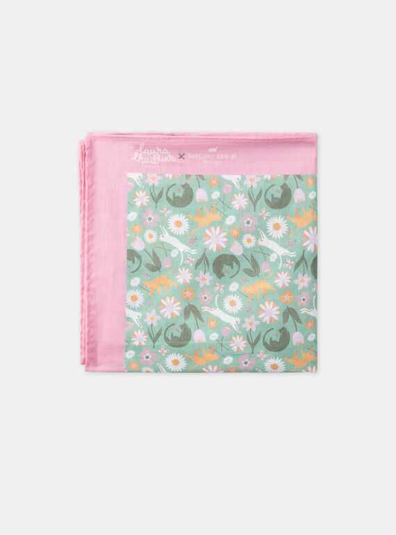 Cat and flower print Scarf KOIFOLETTE / 24E4PFP1ECHG606