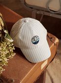 Beige and blue striped print cap FRECASAGE / 23E4PGI2CHA000