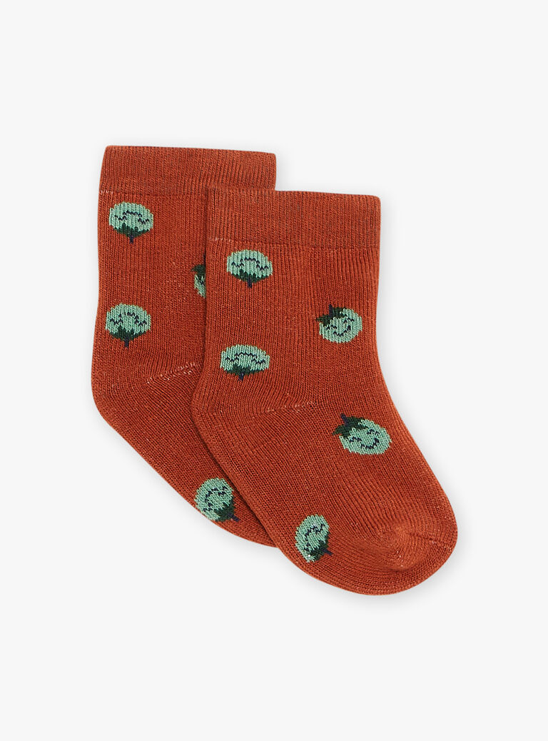 Tomato brick red loop socks FACOCO / 23E4BGB2SOQ506