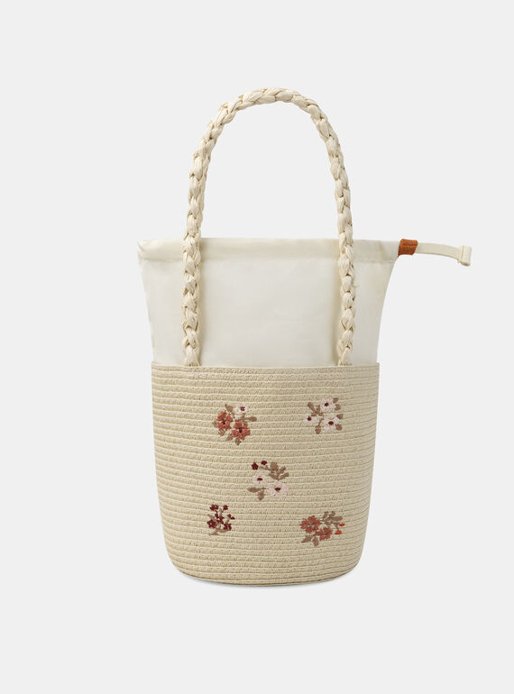 Embroidered straw bag KROSAKETTE / 24E4PFE1BESI817