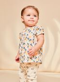 Vanilla satin blouse with fruit print FAPENNY / 23E1BFO1CHE114