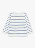 Off white and navy blue t-shirt FABULEUSE / 23E1BF81TEE001