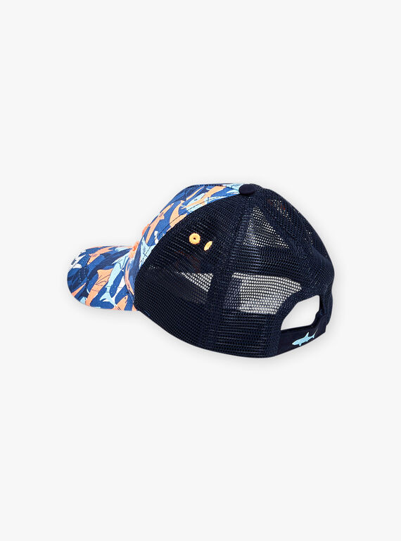 Blue cap with sharks print FLYTOAGE / 23E4PGR1CHAC226