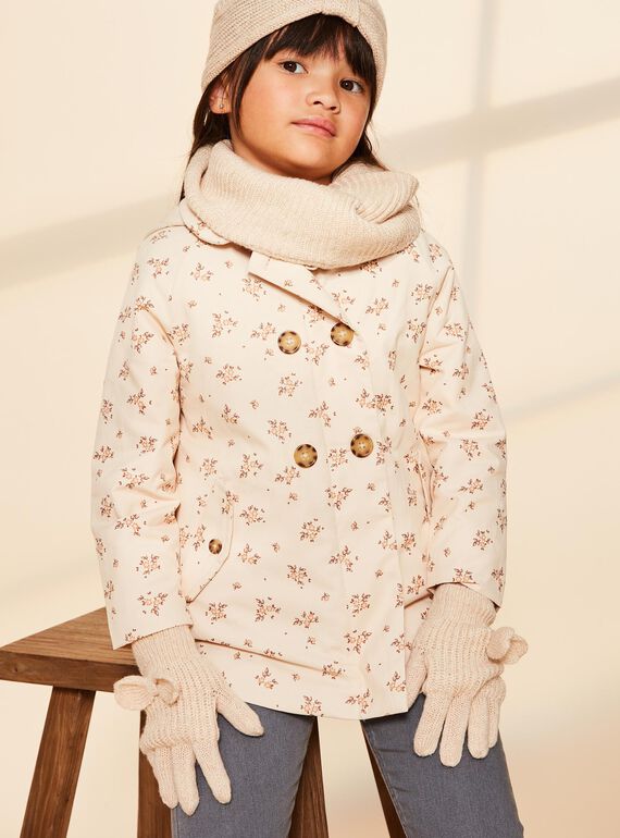 Beige knit gloves FRAGANETTE / 23E4PF51GAN808