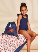 Navy blue backpack with white polka dots FRYSAKETTE / 23E4PFL1BES070