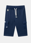 Navy blue comfort pants with cargo pockets LADAMIEN / 24H1BGJ1PANC230