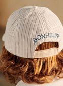 Beige and blue striped print cap FRECASAGE / 23E4PGI2CHA000