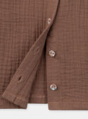 Chocolate brown flowing blouse with embroidery KAIMI / 24E1BFC1CHE815