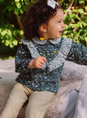Emerald green blouse with floral print GACELIA / 23H1BF81CHE608