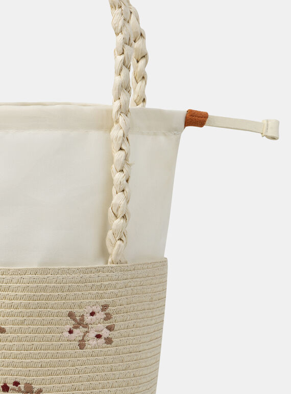Embroidered straw bag KROSAKETTE / 24E4PFE1BESI817