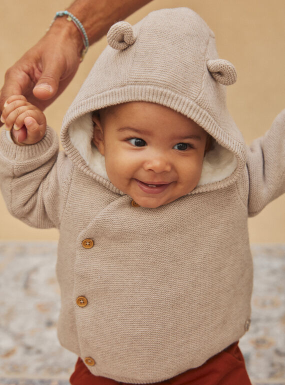 Beige knit hooded jacket GOERY / 23H0CML1VESI812