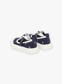 Navy blue open sneakers with fancy print FIBASKET / 23N10BG31D16070