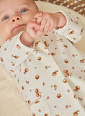 Ecru velvet romper in organic cotton and recycled polyester GOLDEN / 23H0NMB2GRE001