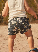 Slate black poplin shorts with leaves and turtles print FATHOMAS / 23E1BGP2SHOJ900