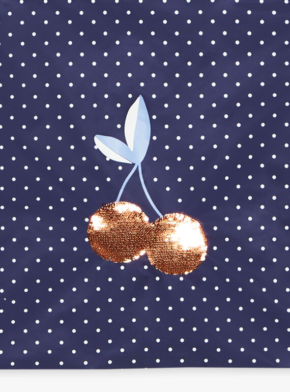 Navy blue backpack with white polka dots FRYSAKETTE / 23E4PFL1BES070