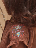 Chocolate brown flowing blouse with embroidery KAIMI / 24E1BFC1CHE815