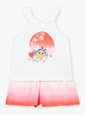 Ecru and red cotton 2-piece set KUEMIETTE / 24E2PFH2ENS001