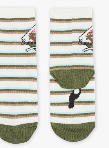 Striped off white socks with parrot Jacquard FIMOUAGE / 23E4PGD1SOQ001