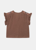 Chocolate brown flowing blouse with embroidery KAIMI / 24E1BFC1CHE815