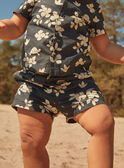 Slate black poplin shorts with leaves and turtles print FATHOMAS / 23E1BGP2SHOJ900