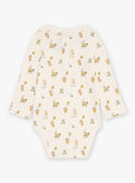 Ecru ribbed bodysuit with animal print GADENNIS / 23H1BG81BOD001
