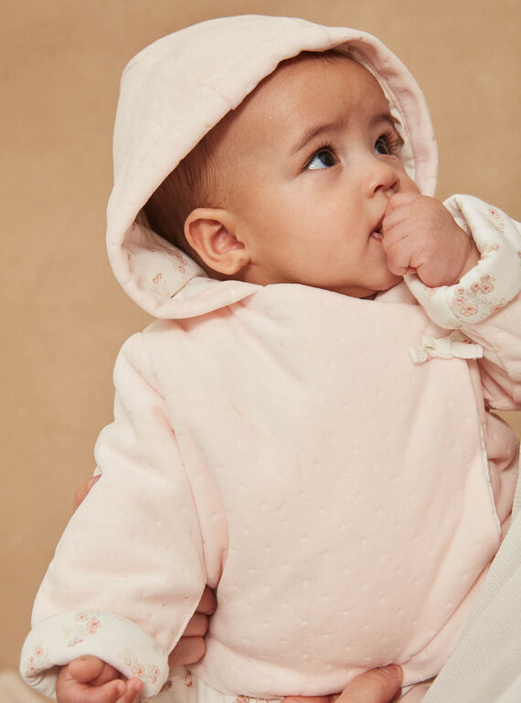 Pale pink velvet hoodie GONINE / 23H0CFB1VES301